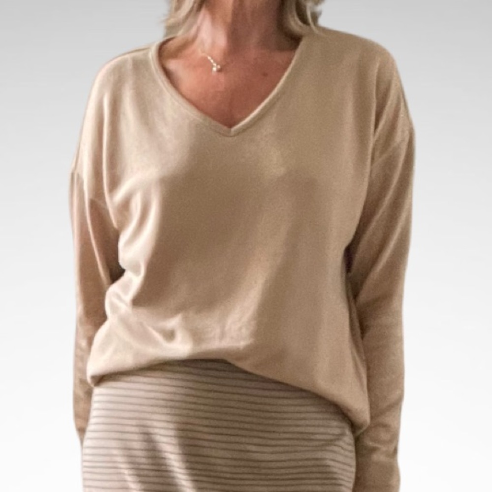 Kaffe Kasiane Mocha V-Neck Pullover S